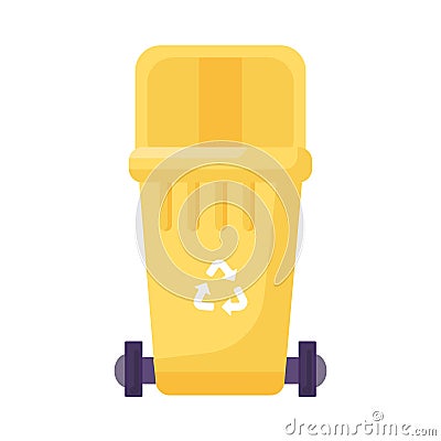 Open Lid Transportable Organic Waste Container Vector Illustration