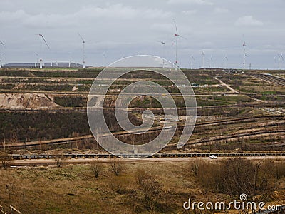 Open lignite mine in Germany Stock Photo