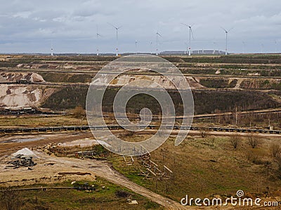 Open lignite mine in Germany Stock Photo