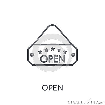 Open linear icon. Modern outline Open logo concept on white back Vector Illustration