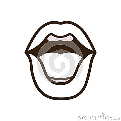 Open lips avatar character Vector Illustration