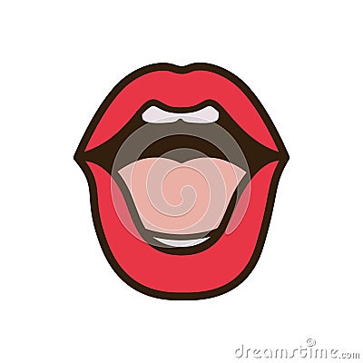 Open lips avatar character Vector Illustration