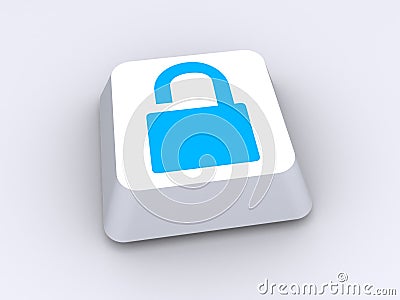 Open lock button or icon Stock Photo