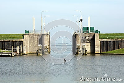 Open lock gates Stock Photo