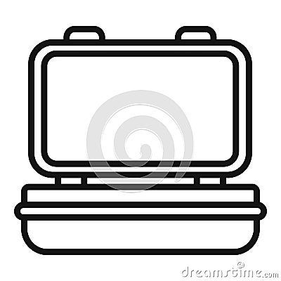 Open lunch box icon outline vector. Healthy food Vector Illustration