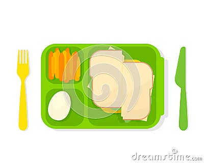 Open lunch box Vector Illustration