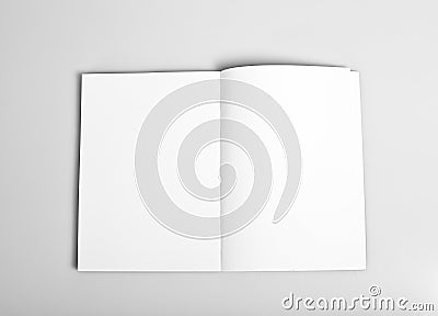 Open magazine with blank pages Stock Photo