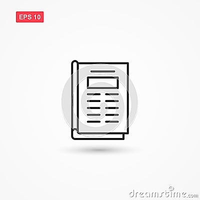 Open magazine vector icon outline style isolated 2 Vector Illustration