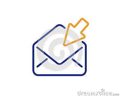 Open Mail line icon. View Message correspondence sign. Vector Vector Illustration
