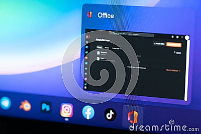 Open Microsoft office app Editorial Stock Photo