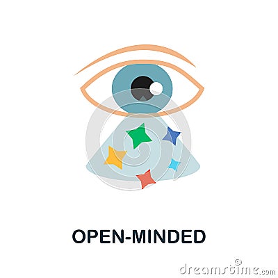 Open-Minded icon. Simple element from core values collection. Creative Open-Minded icon for web design, templates Vector Illustration