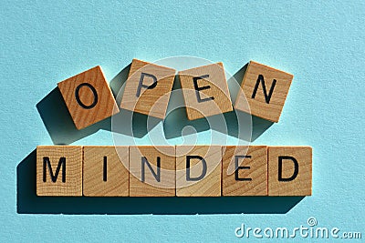 Open minded, as a banner headline Stock Photo