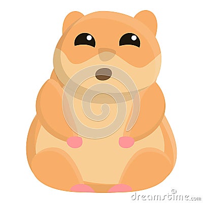 Open mouth hamster icon, cartoon style Vector Illustration