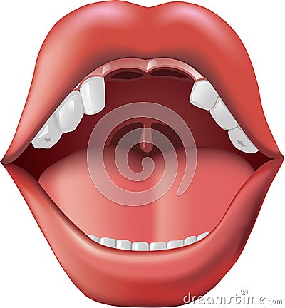 Open mouth with missing teeth. Vector Illustration