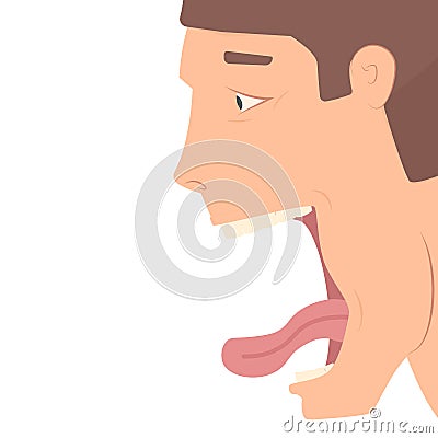 Open mouth profile Vector Illustration