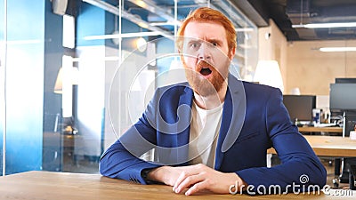 Open Mouth Shocked, Stunned Businessman Wondering Stock Photo