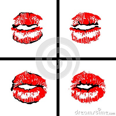 Open mouth woman lips tongue pop art style Vector Illustration