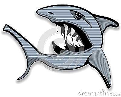 Open mouthed shark Vector Illustration