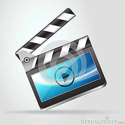 Open movie slate clapperboard icon Stock Photo