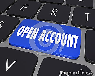 Open New Account Computer Keyboard Key Stock Photo