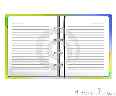 Open Notebook Cartoon Illustration