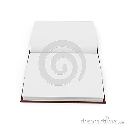 Open notebook on white. 3D illustration Cartoon Illustration