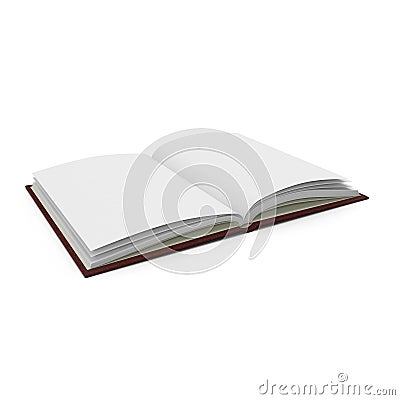 Open notebook on white. 3D illustration Cartoon Illustration