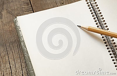open notepad with blank page for notes and memory, free space for text, basis for design Stock Photo