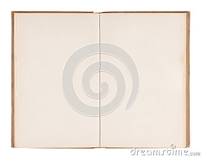 Open old blank book Stock Photo