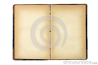 Open old blank book Stock Photo