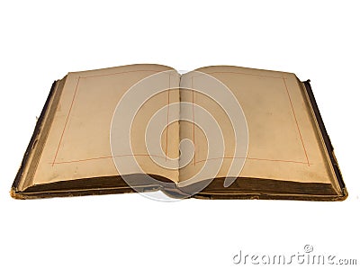The open old book with empty pages Stock Photo