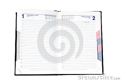 Open organizer/planner Stock Photo