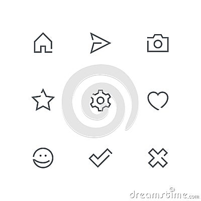 Open outline icon set 03 Vector Illustration