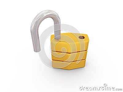 Open padlock Cartoon Illustration