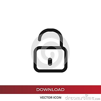 Open padlock icon in modern design style for web site and mobile app Vector Illustration