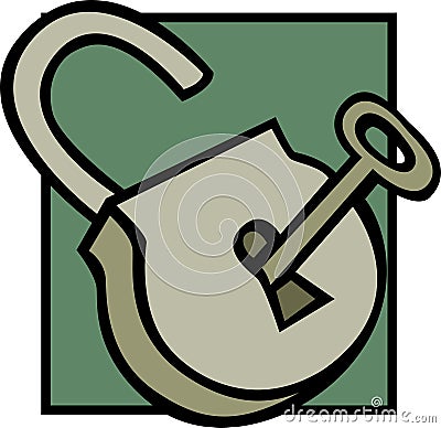 open padlock with key vector illustration Vector Illustration