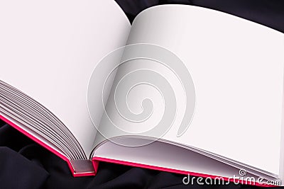 Open page of book with blank page Stock Photo