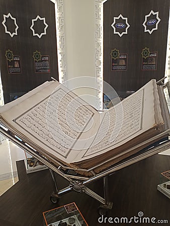 Open page of quran. Quran is an islamic holy book for muslims. Editorial Stock Photo