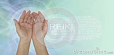 Gentle Healing Hands Reiki Word Cloud Stock Photo