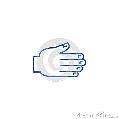 Open palm line icon concept. Open palm flat vector symbol, sign, outline illustration. Vector Illustration