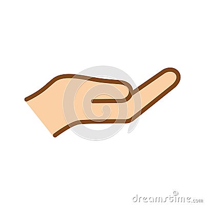 Open palm up. Give hand gesture Vector Illustration