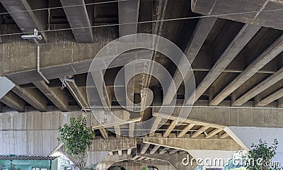 Open perspective shot of empty under highway road in Turkey Stock Photo