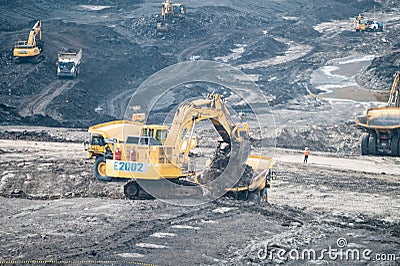 Open Pit Coal Mining Editorial Stock Photo