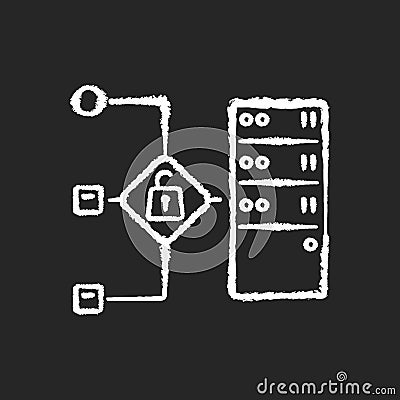 Open proxy chalk white icon on black background Vector Illustration