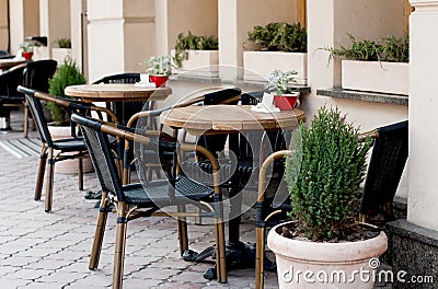 Open restaurant terrace Stock Photo