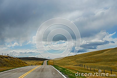 The open road in big sky country Stock Photo