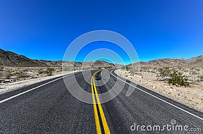 Open Road - Joshua Tree National Park Stock Photo