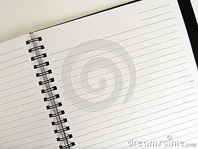 Open ruled ring notebook Stock Photo