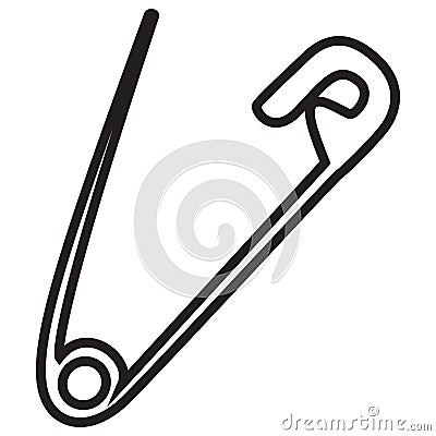 Open safety pin icon isolated on white background Vector Illustration