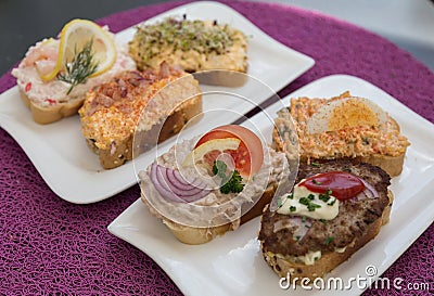 Open Sandwiches in Austria Stock Photo